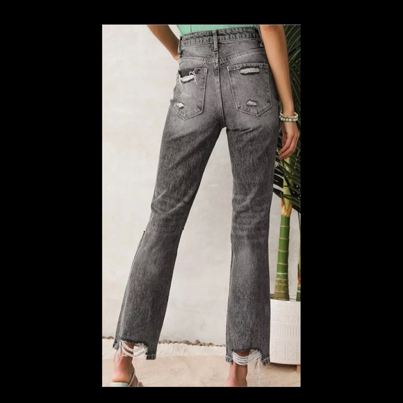 Flying monkey ultra high rise wideleg jeans in grey - Picture 2 of 4